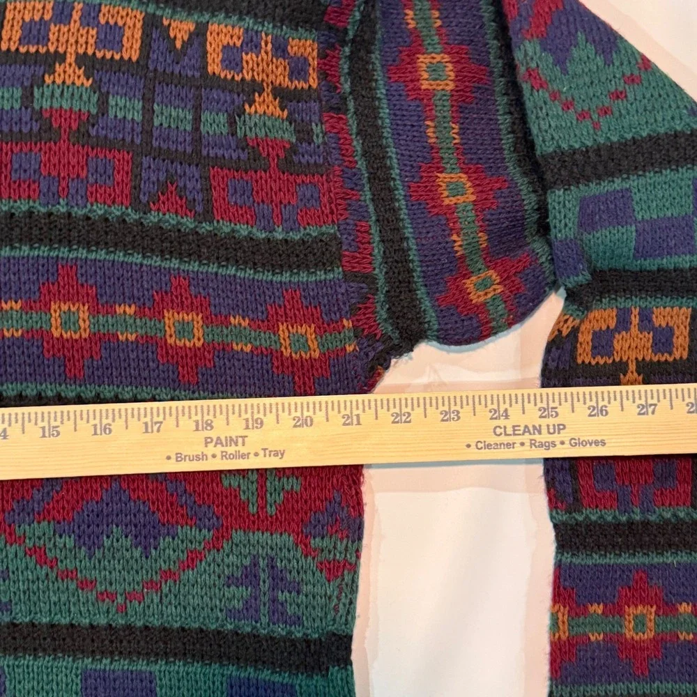 VTG The Mens Store Sears Southwestern Geometric Aztec Sweater Mens L‎ Tall 90s